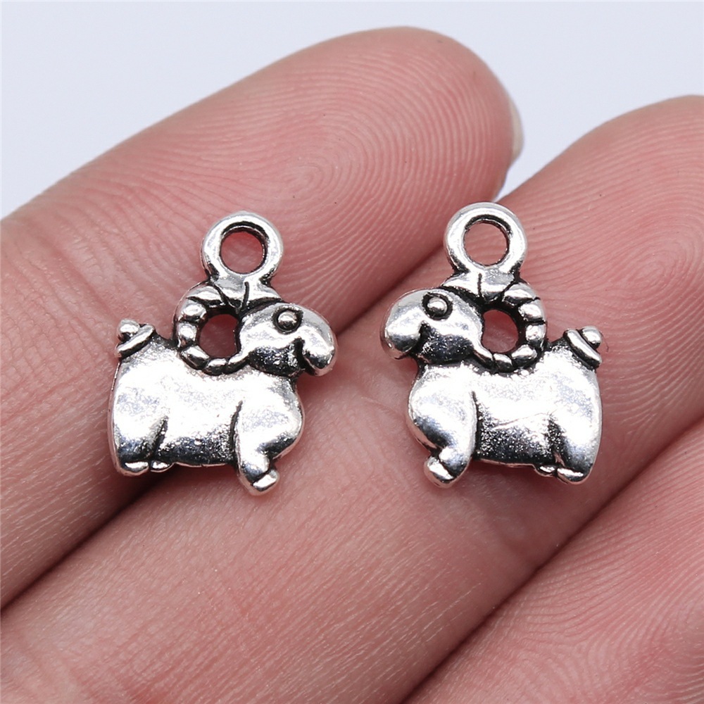Vintage Fashion Blog - 10 個 11x14mm アンティークシルバーカラー羊チャームペンダント DIY ヴィンテージジュエリーパーツ