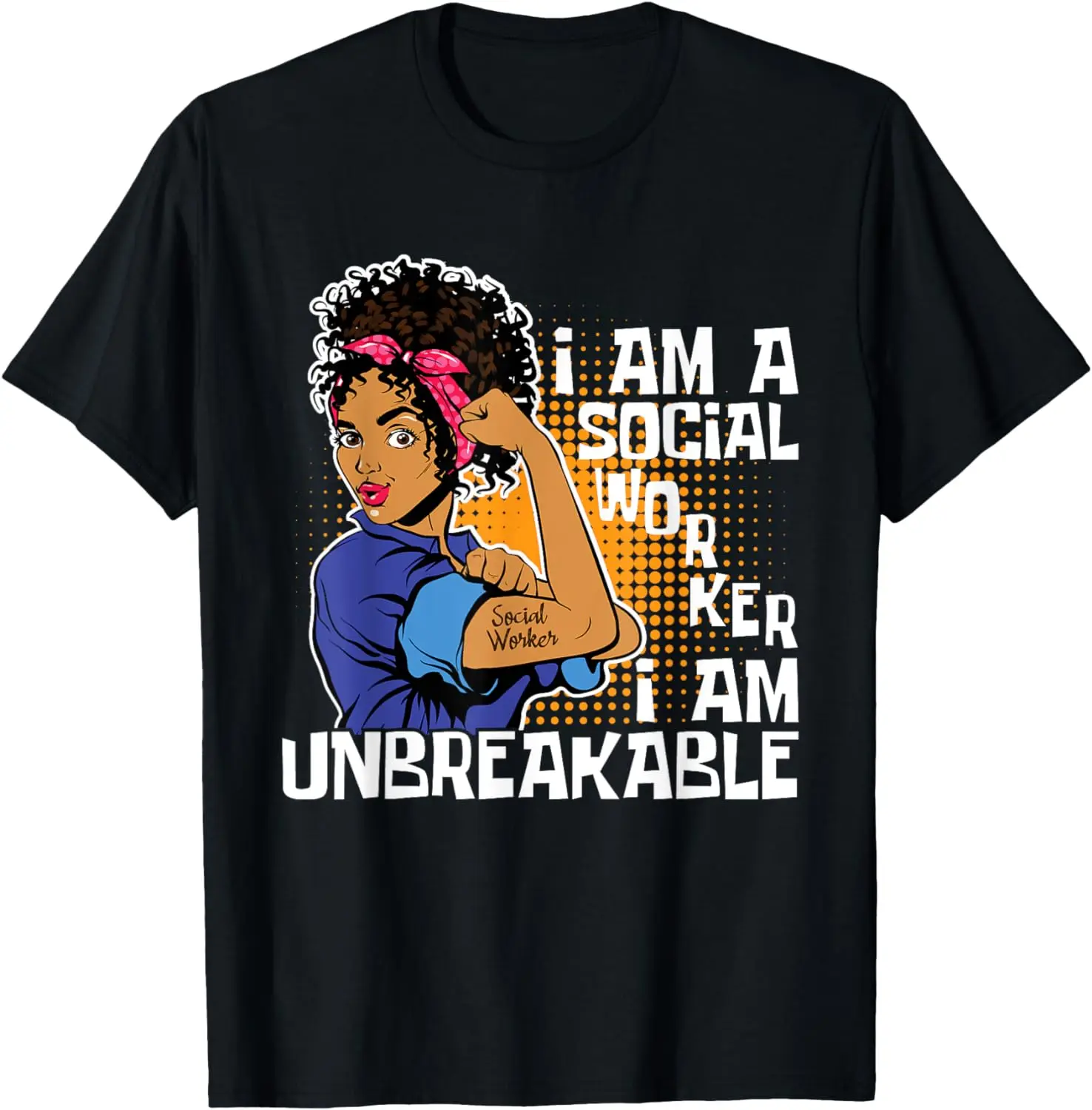 Vintage Fashion Community - 私はソーシャルワーカーです アフロ系アメリカ人カソワークアー コミュニティ Tシャツ ヴィンテージ クラシック