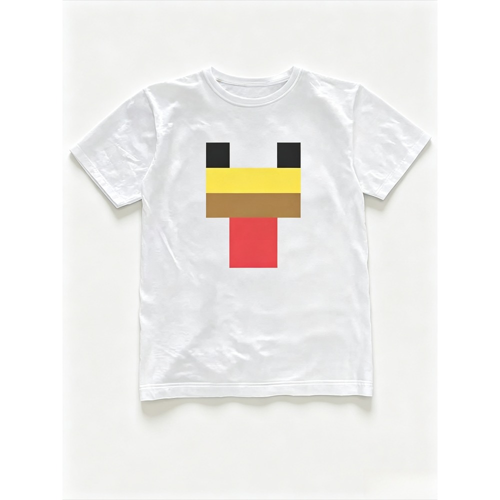 Vintage Fashion Game - ミニマルピクセルチキンフェイスグラフィックメンズTシャツヴィンテージゲーム漫画カジュアルルーズフィット半袖ストリートウェアTシャツ