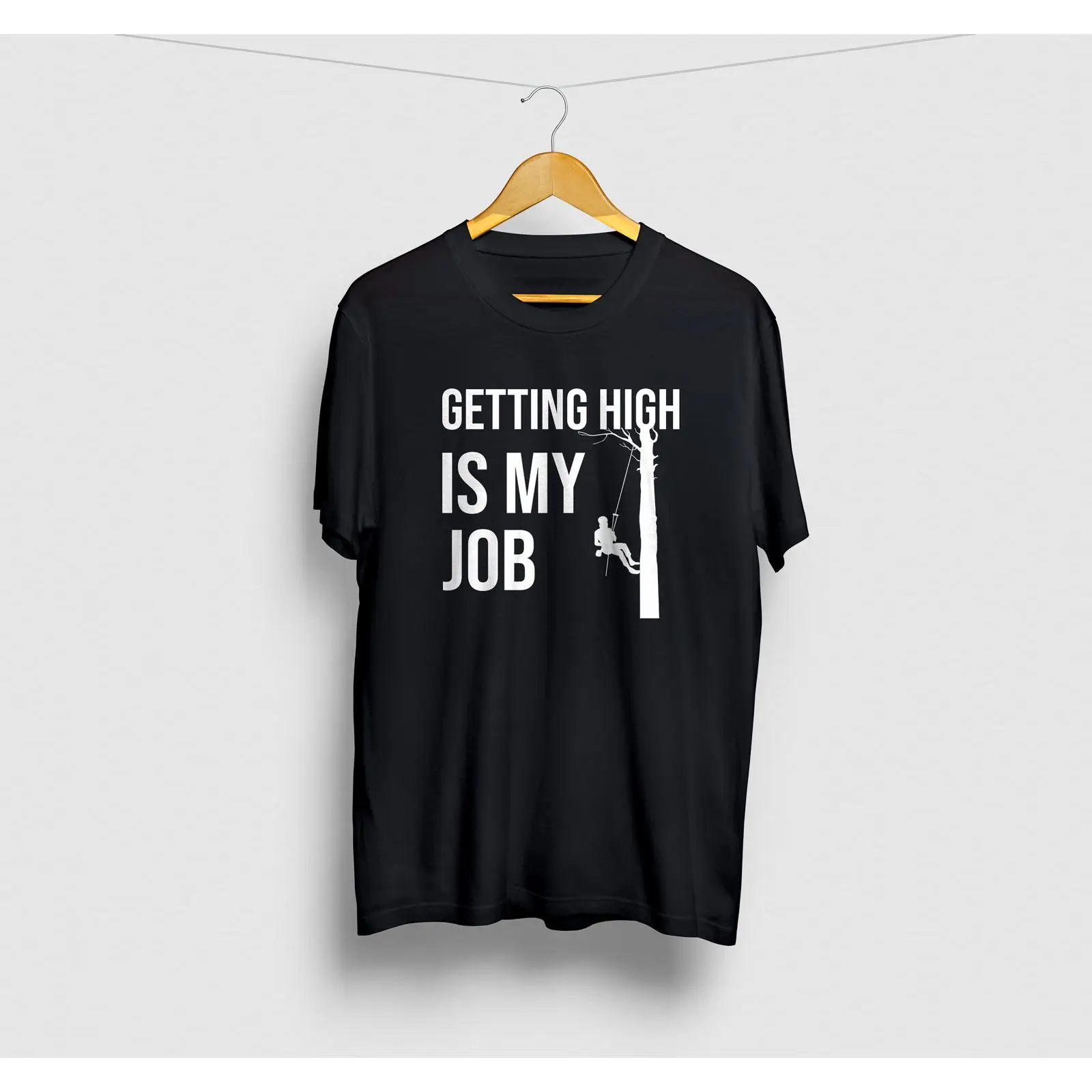 Vintage Fashion Jobs - 高所作業が私の仕事です 面白いアーボリスト、木こり、ツリークライマー、チェーンソーワーカーTシャツ、ヴィンテージウォッシュ加工グラフィック、ストレッチファッション