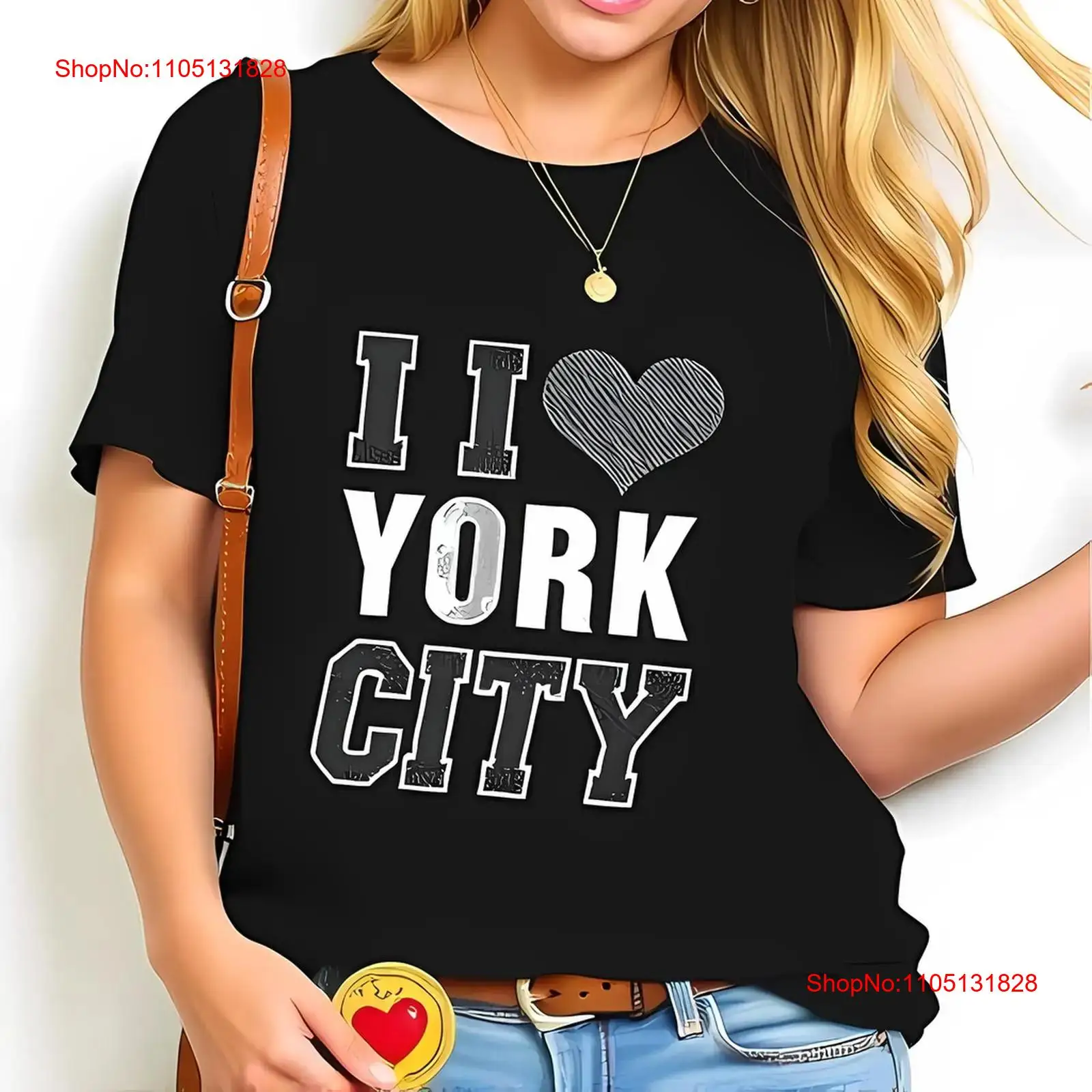 Vintage Fashion Font - スタイリッシュな黒のTシャツ「I Love YORK CITY」バーシティフォントマップカジュアルオールコットンヴィンテージウォッシュドファッションオム通気性多用途