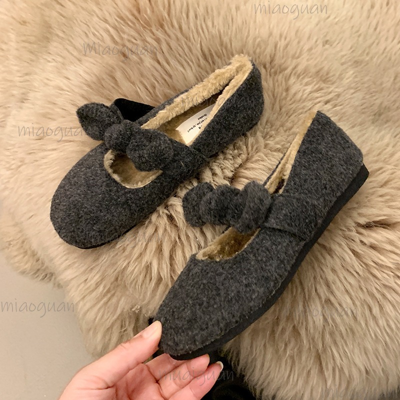 ヴィンテージプラッシュフラットシューズ、ボウノットパンプス、 - Vintage Fashion Heels のレビューと価格