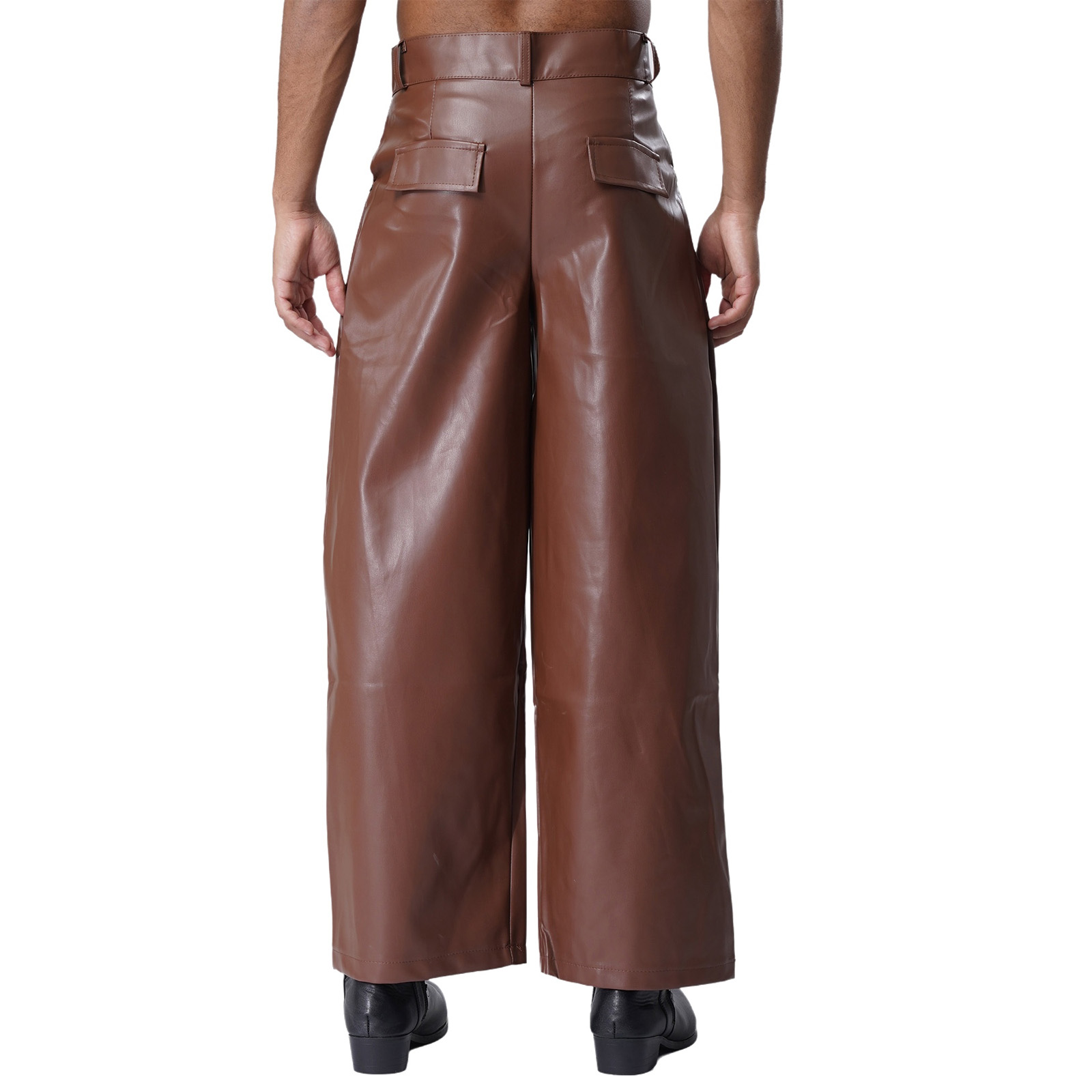 メンズファッションマットフェイクレザーパンツ、ハイウエストポ - Vintage Fashion Club のレビューと価格