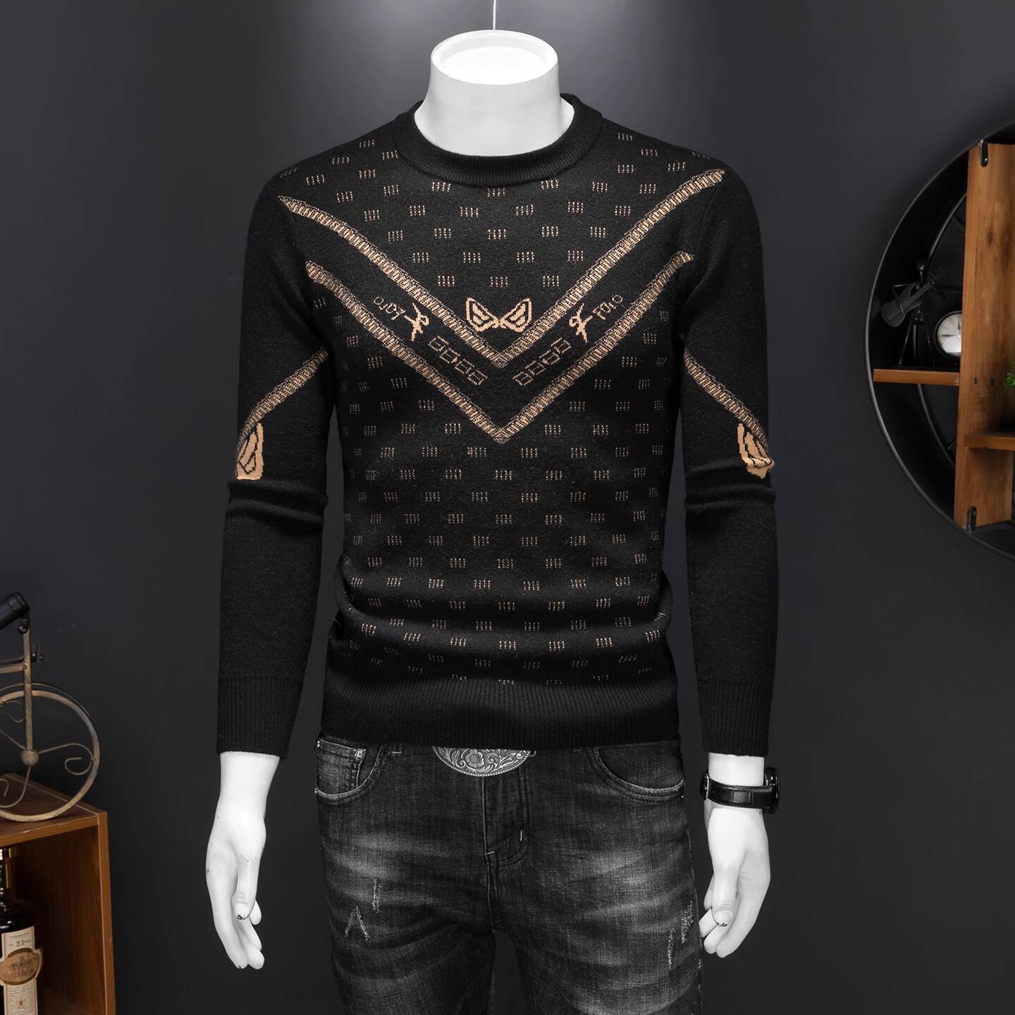 ヴィンテージファッションセーター男性冬メンズジャカードセータ - Vintage Fashion Club のレビューと価格