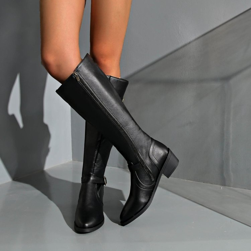 レディースニーハイブーツ プラットフォームロングブーツ ロー - Vintage Fashion Heels のレビューと価格