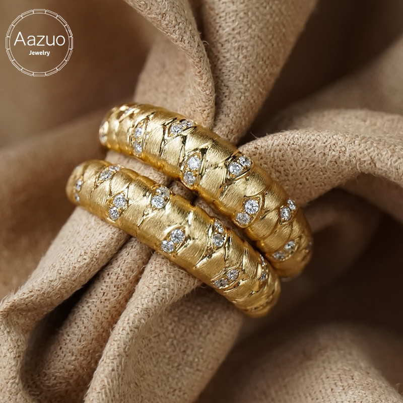 Aazuo ファインジュエリー リアル 18K イエローゴー - Vintage Fashion Rings のレビューと価格