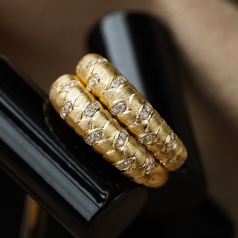 Aazuo ファインジュエリー リアル 18K イエローゴー - Vintage Fashion Rings のレビューと価格