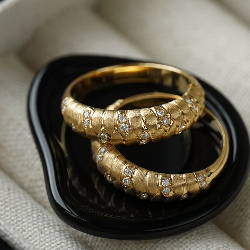 Aazuo ファインジュエリー リアル 18K イエローゴー - Vintage Fashion Rings のレビューと価格