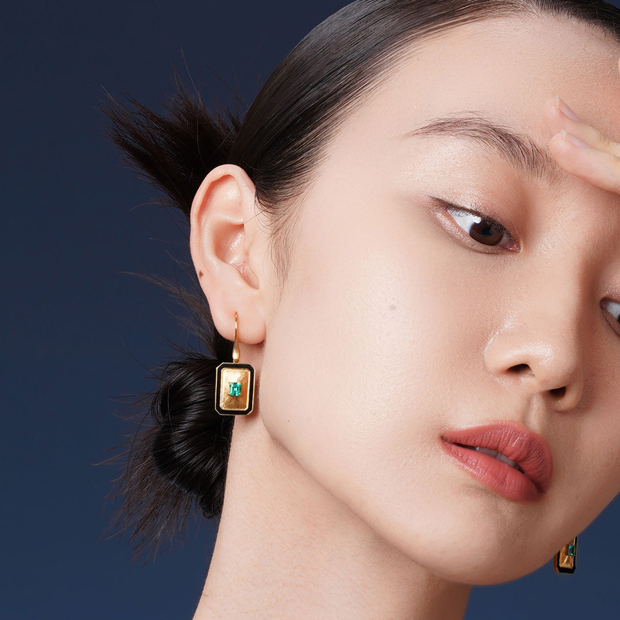 若い女性向けヴィンテージ高級グリーンサファイアリング、ダイヤ - Vintage Fashion Rings のレビューと価格