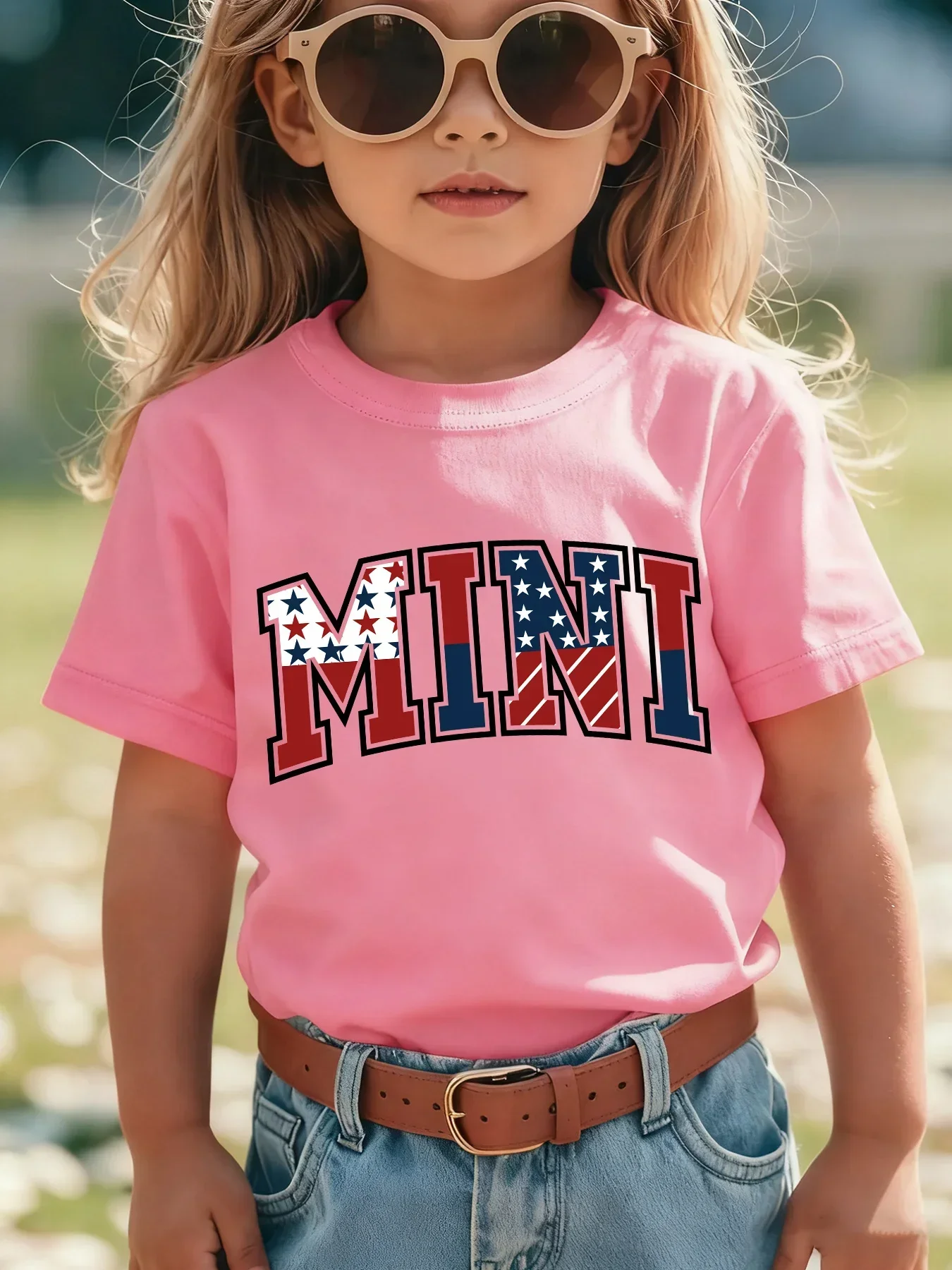米国旗スターストライプミニレターキッズTシャツヴィンテージカ - Vintage Fashion Font のレビューと価格