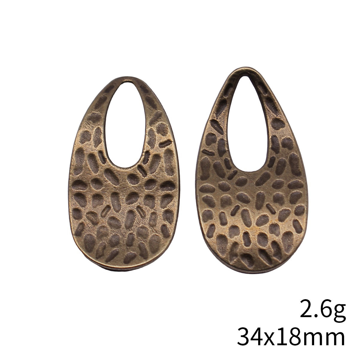 10 個 34x18mm 5 色ハンマードティアドロップ幾何 - Vintage Fashion Blog のレビューと価格