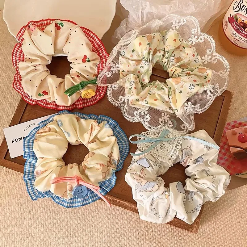 レースチェックボウヘアリング女性かわいいスイートボールシュシ - Vintage Fashion Rings のレビューと価格