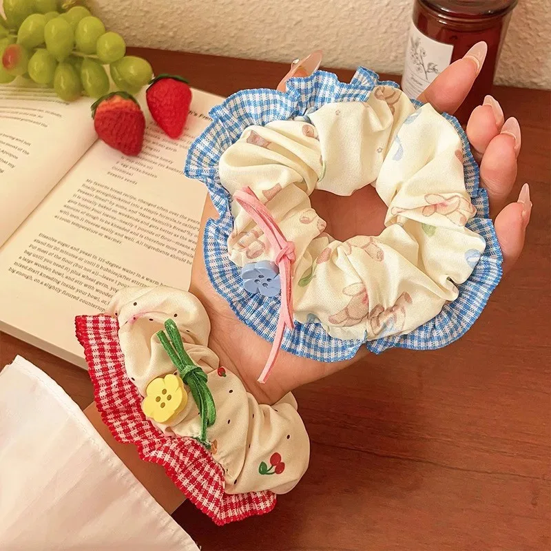 レースチェックボウヘアリング女性かわいいスイートボールシュシ - Vintage Fashion Rings のレビューと価格