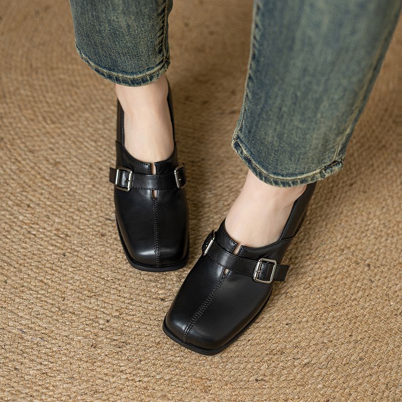 Girseaby ヴィンテージ女性パンプススクエアトゥブロッ - Vintage Fashion Heels のレビューと価格